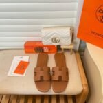 Hermes Slippers Flat Oran Brown H021056Z - Image 7