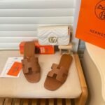 Hermes Slippers Flat Oran Brown H021056Z - Image 3