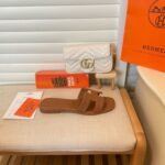 Hermes Slippers Flat Oran Brown H021056Z - Image 5