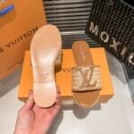 Louis Vuitton Lock It Flat Raffia Mules Brown - Image 6