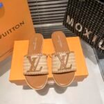 Louis Vuitton Lock It Flat Raffia Mules Brown - Image 2