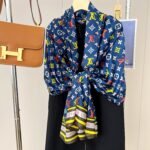 Louis Vuitton Colorful Monogram Scarf Blue 180Cm - Image 6