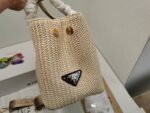 Prada Raffia Tote Bag In Beige 29Cm - Image 6