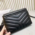 Saint Laurent Loulou Toy Strap Bag In Quilted Y Black With Black Hardware 20Cm - Image 6