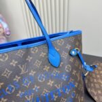 Louis Vuitton Neverfull MM Bag Ikat Flower Monogram Granblue Blue 33Cm M40938 - Image 5