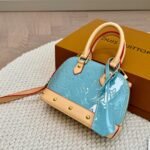 Louis Vuitton Alma Nano Monogram Vernis Embossed Sky Blue 18Cm M24062 - Image 2