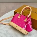 Louis Vuitton Alma Nano Monogram Vernis Embossed Neon Pink 18Cm M90611 - Image 2