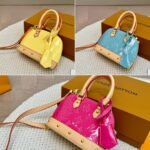 Louis Vuitton Alma Nano Monogram Vernis Embossed Sky Blue 18Cm M24062 - Image 3
