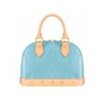 Louis Vuitton Alma Nano Monogram Vernis Embossed Sky Blue 18Cm M24062