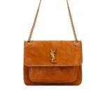 Saint Laurent Niki Baby Chain Bag In Suede Brown 28Cm