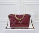 Chanel 19 Flap Bag Shiny Crumpled Burgundy 22Cm - Image 2