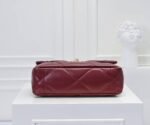 Chanel 19 Flap Bag Shiny Crumpled Burgundy 22Cm - Image 4