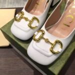 Gucci Women’S Mid Heel Slingback With Horsebit White ‎643892 C9D00 9022 - Image 6