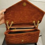 Saint Laurent Cinnamon Loulou Large Chain Bag In Suede Brown 31Cm - Image 5