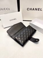 Chanel Classic Long Flap Wallet Black 19Cm - Image 4