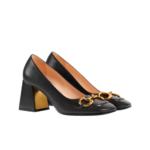 Gucci Women’S Mid Heel Pump With Horsebit Black 643886 C9D00 1000