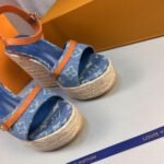 Louis Vuitton Helios Wedge Sandal Blue 1ACIZV - Image 6