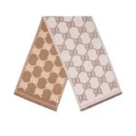 Gucci GG Wool Jacquard Scarf Brown 180Cm