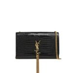 Saint Laurent Kate Medium Chain Bag With Tassel Shiny Black 22Cm 354119AAAY14083