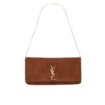 Saint Laurent Reversible Kate Medium In Suede Brown 22Cm 5538041S78W7761