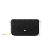 Louis Vuitton Félicie Pochette Monogram Empreinte Black 21Cm M82477