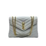 Saint Laurent Loulou Chain Bag In Matelasse Y Gray 32Cm