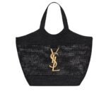 Saint Laurent Icare In Raffia Black 45Cm 772191GAAFM1000