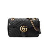 Gucci Marmont Medium Matelassé Shoulder Bag Black 26Cm 443496 DTDIT 1000