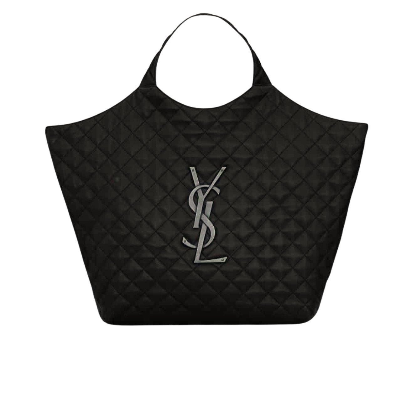 vel-7-2 Saint Laurent Icare Shopping Bag In Quilted Black Silver 40Cm - Image 1